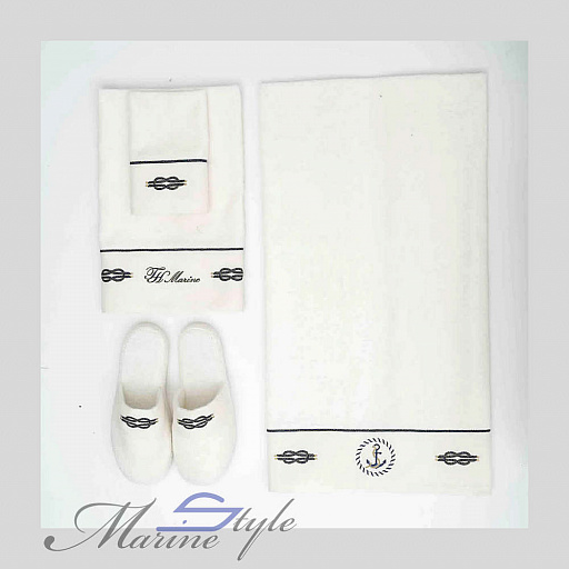 картинка Подарочный набор "MARINE TOWEL" с тапочками от интернет магазина